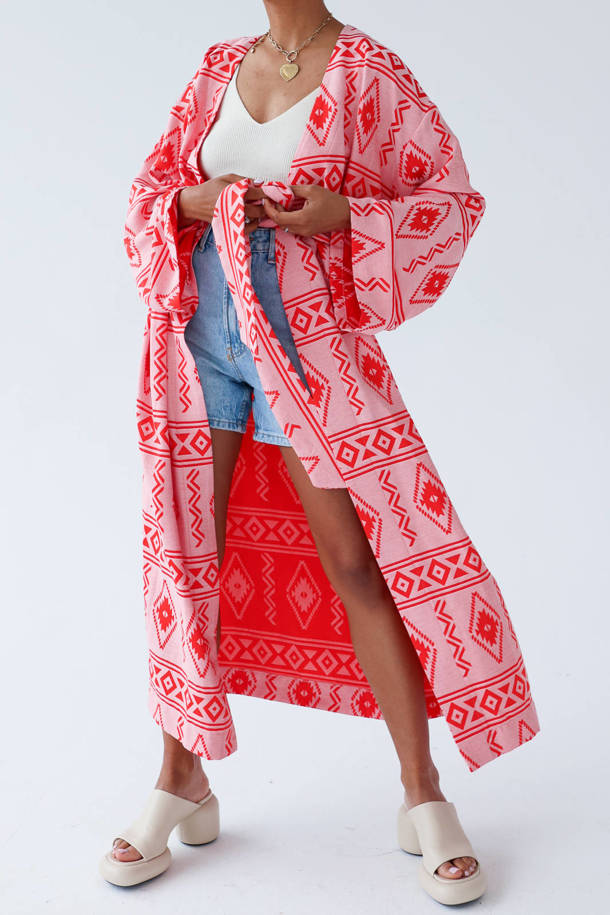 Robe Kimono Maxi Aztec